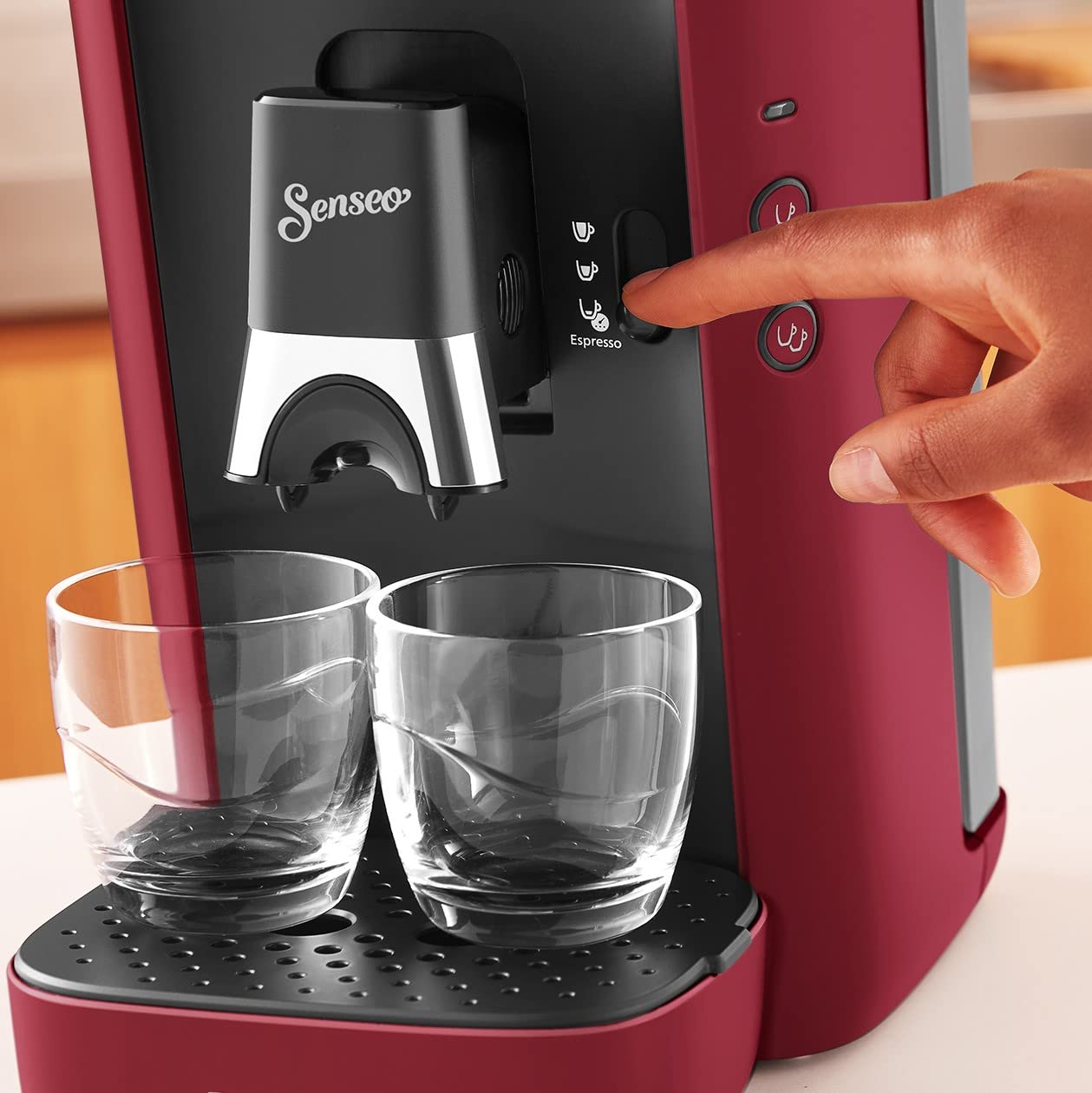 Philips Senseo Maestro CSA260/91 - Machine à café à dosettes, Réservoir 1,2 L, Rouge
