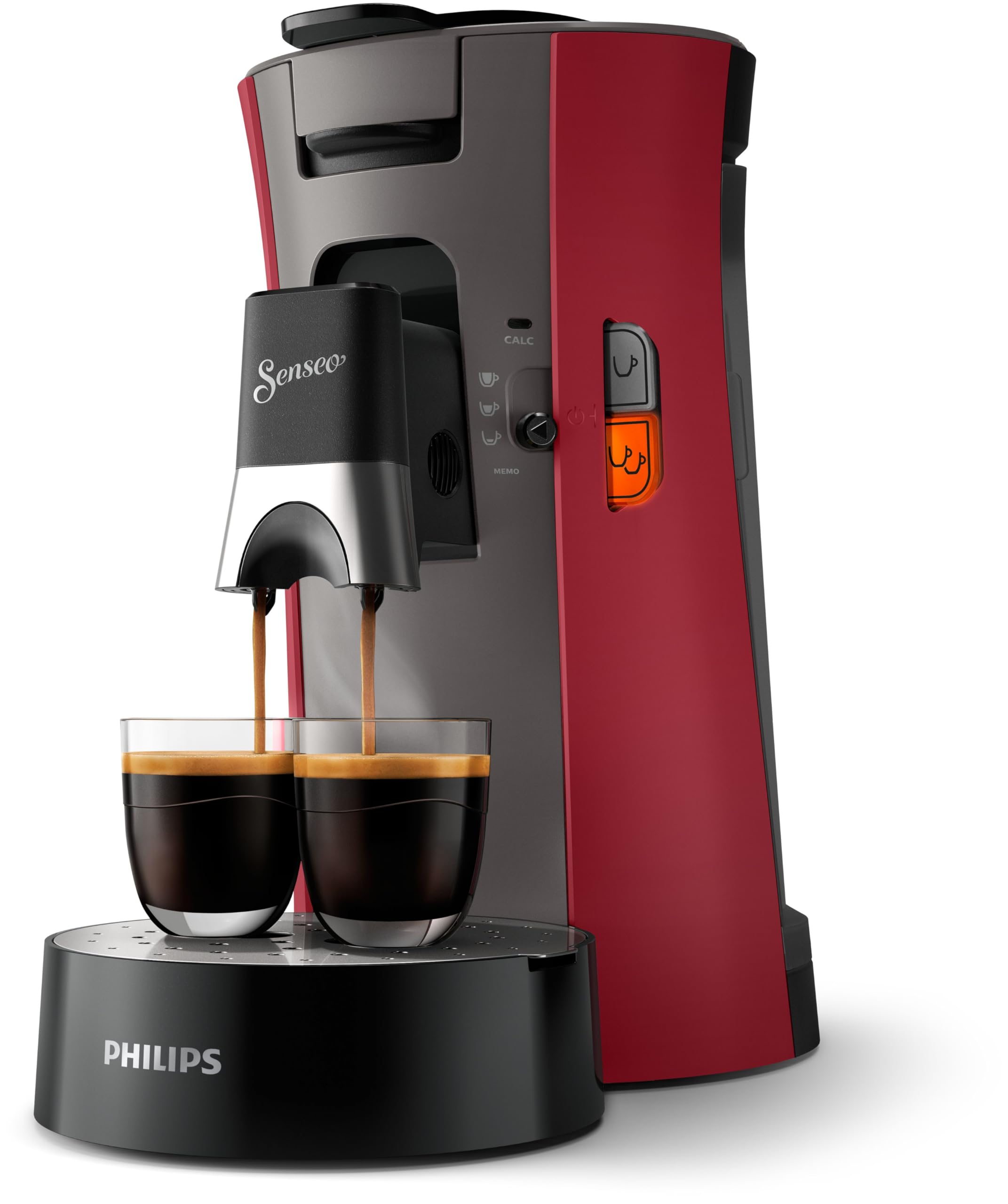 Philips Senseo Select Eco CSA240/91 - Machine à café à dosettes, Crema Plus, Rouge intense