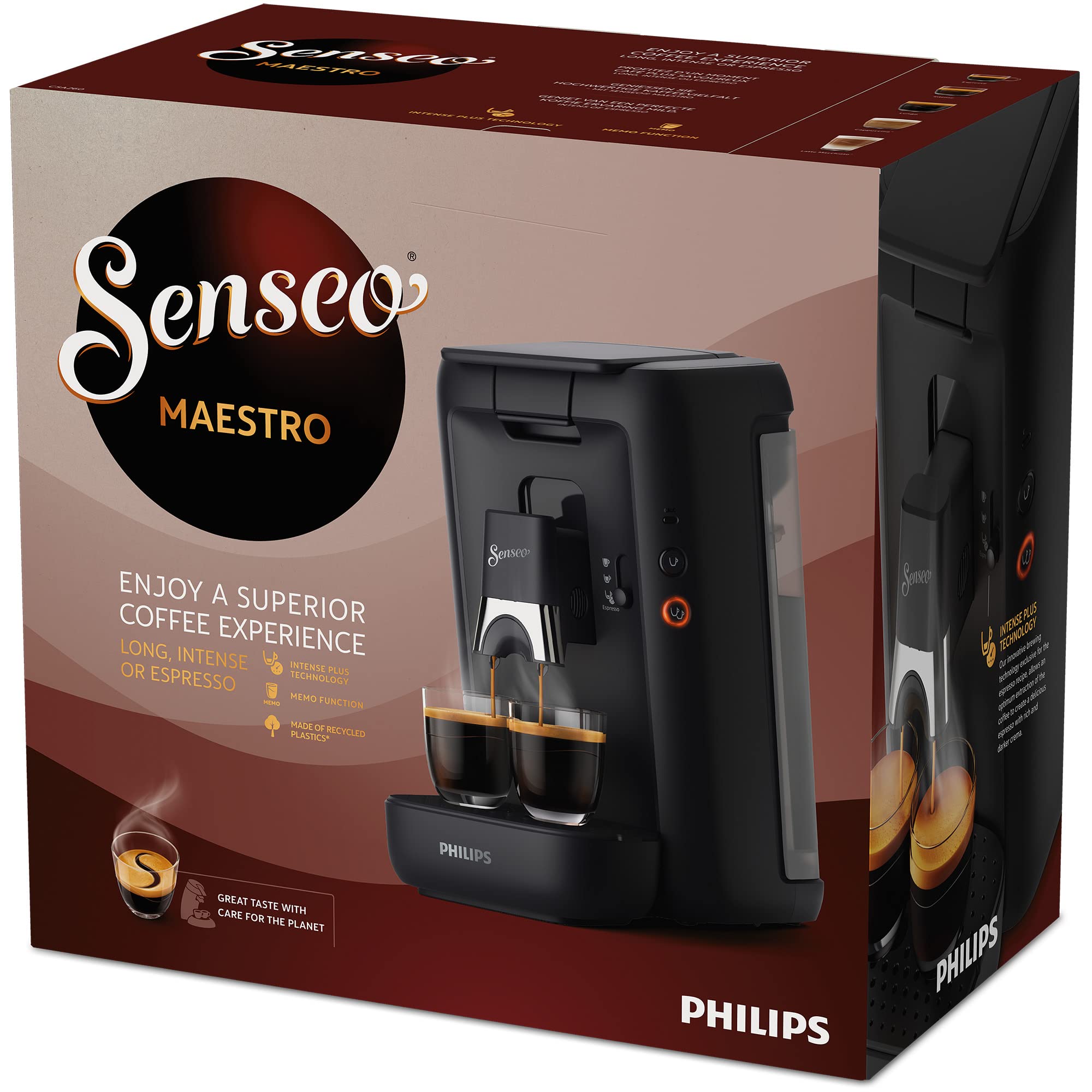 Philips Senseo Maestro CSA260/61 - Machine à café à dosettes, Réservoir 1,2 L, Noir