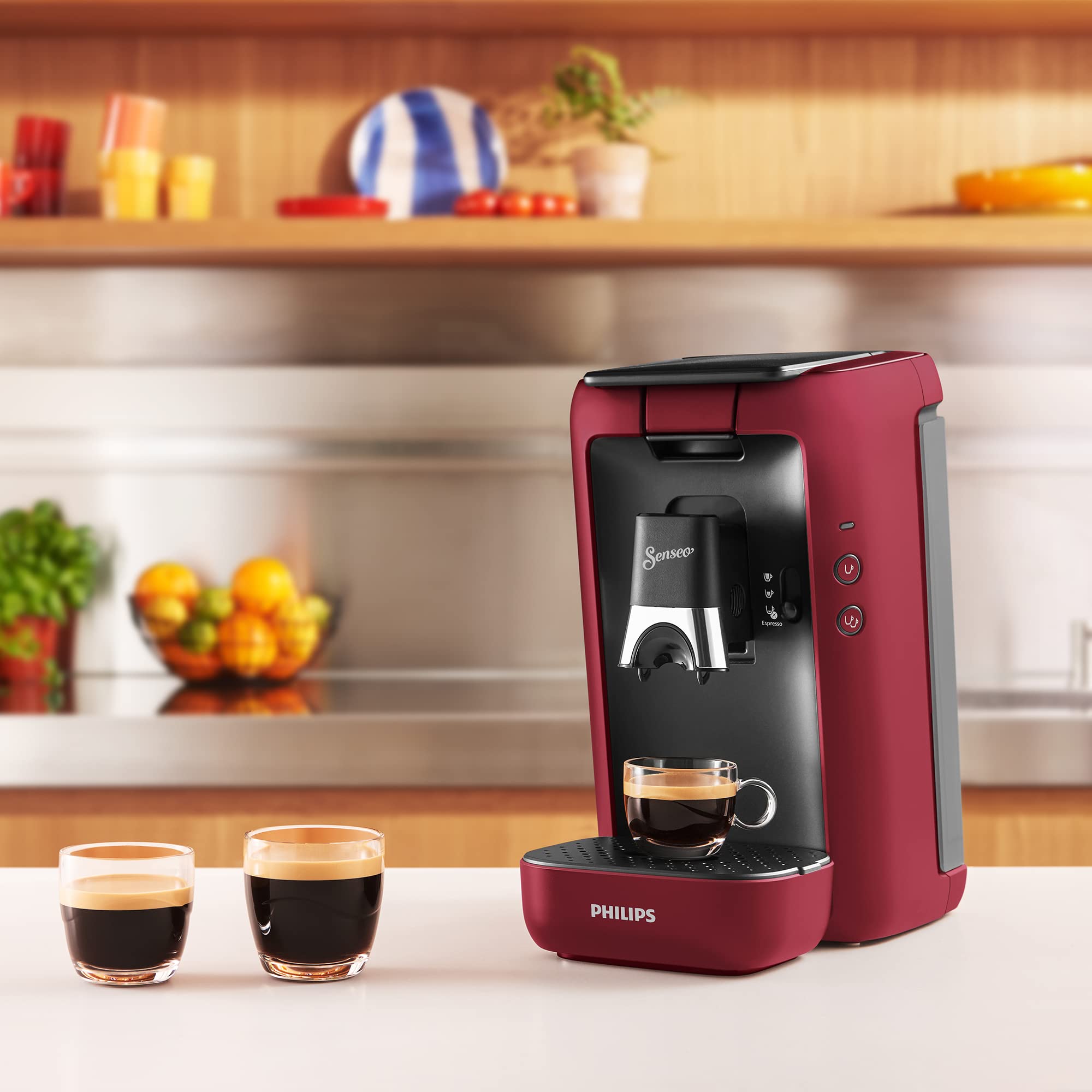 Philips Senseo Maestro CSA260/91 - Machine à café à dosettes, Réservoir 1,2 L, Rouge